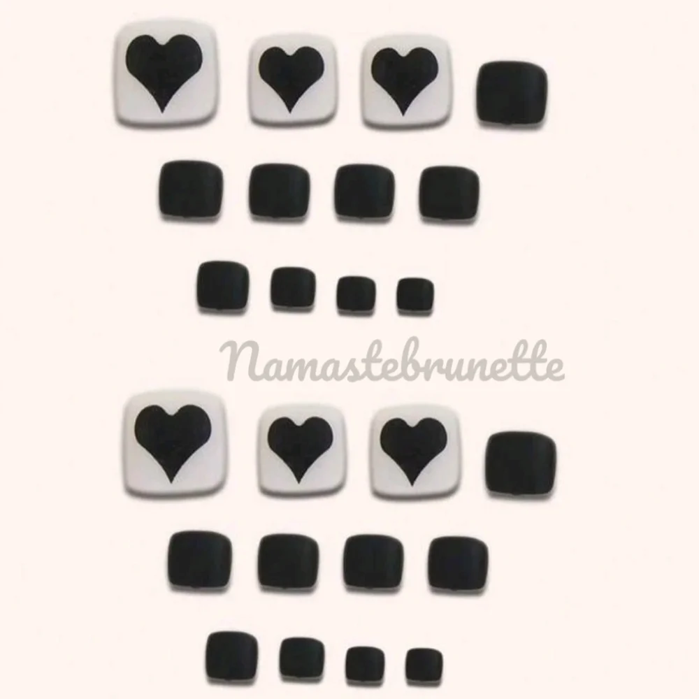 2/$16 Hearts Press On Toenails